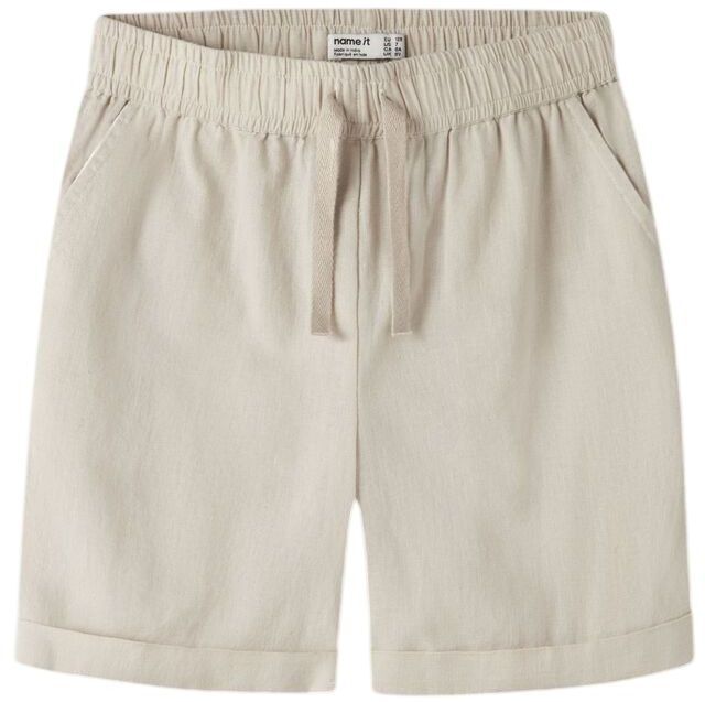 Шорти дитячі Name it Nkmfalinnen Shorts 13240460 146 бежевіфото1