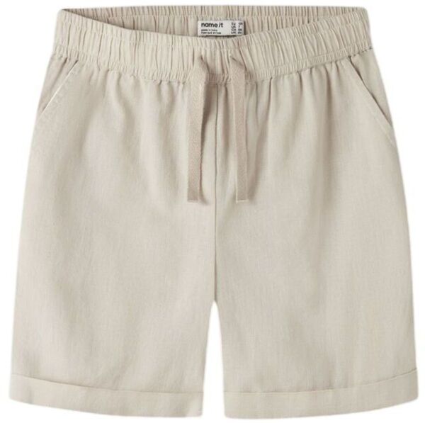 Шорти дитячі Name it Nkmfalinnen Shorts 13240460 146 бежевіфото