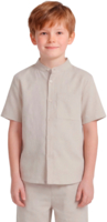 Рубашка для мальчиков Name it Nkmfalinnen Ss Shirt 13240461 134-140 бежевая