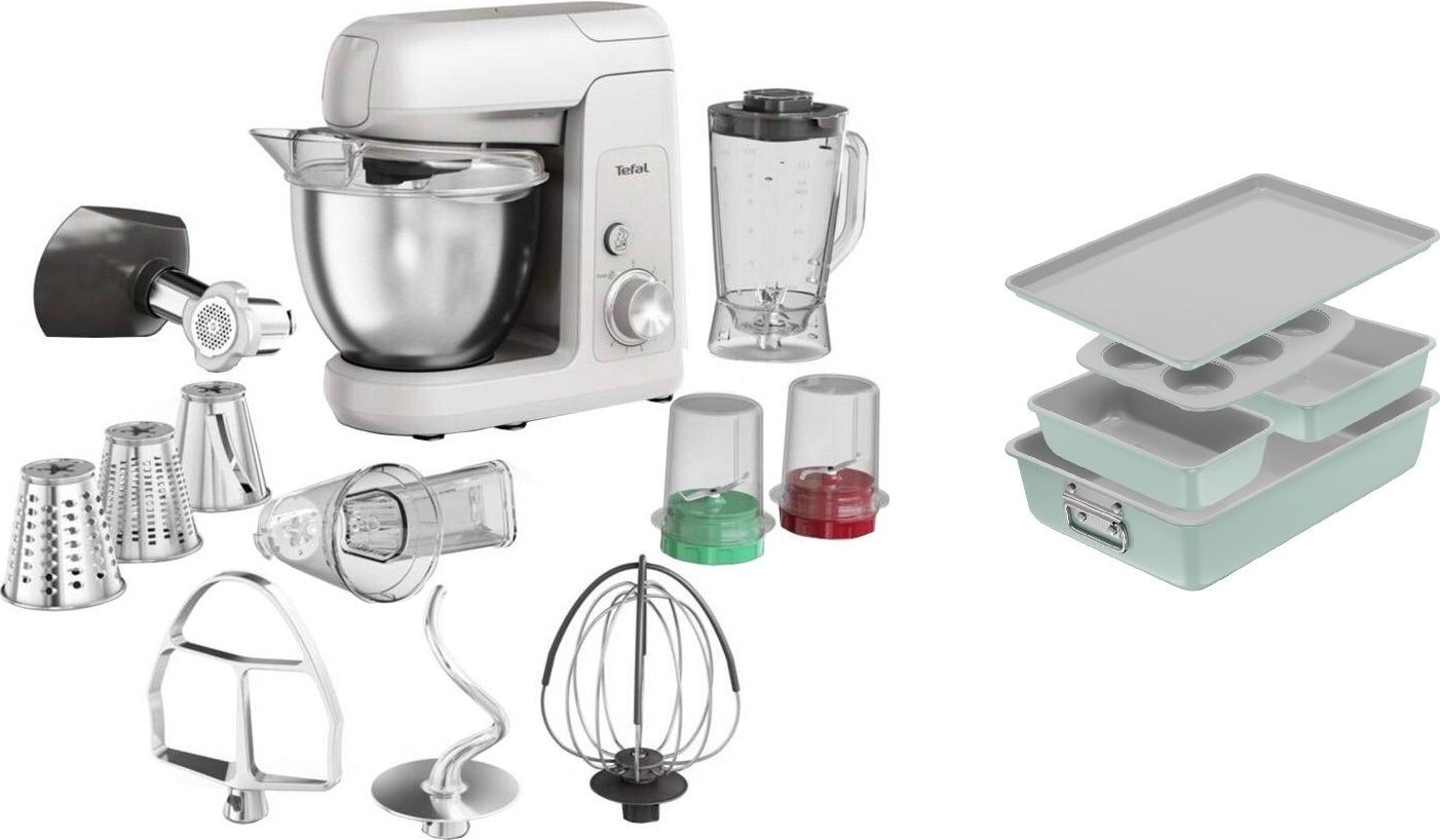 Кухонная машина Tefal Bake Partner QB525B38 + Набор для выпечки Tefal J175S504 фото 1