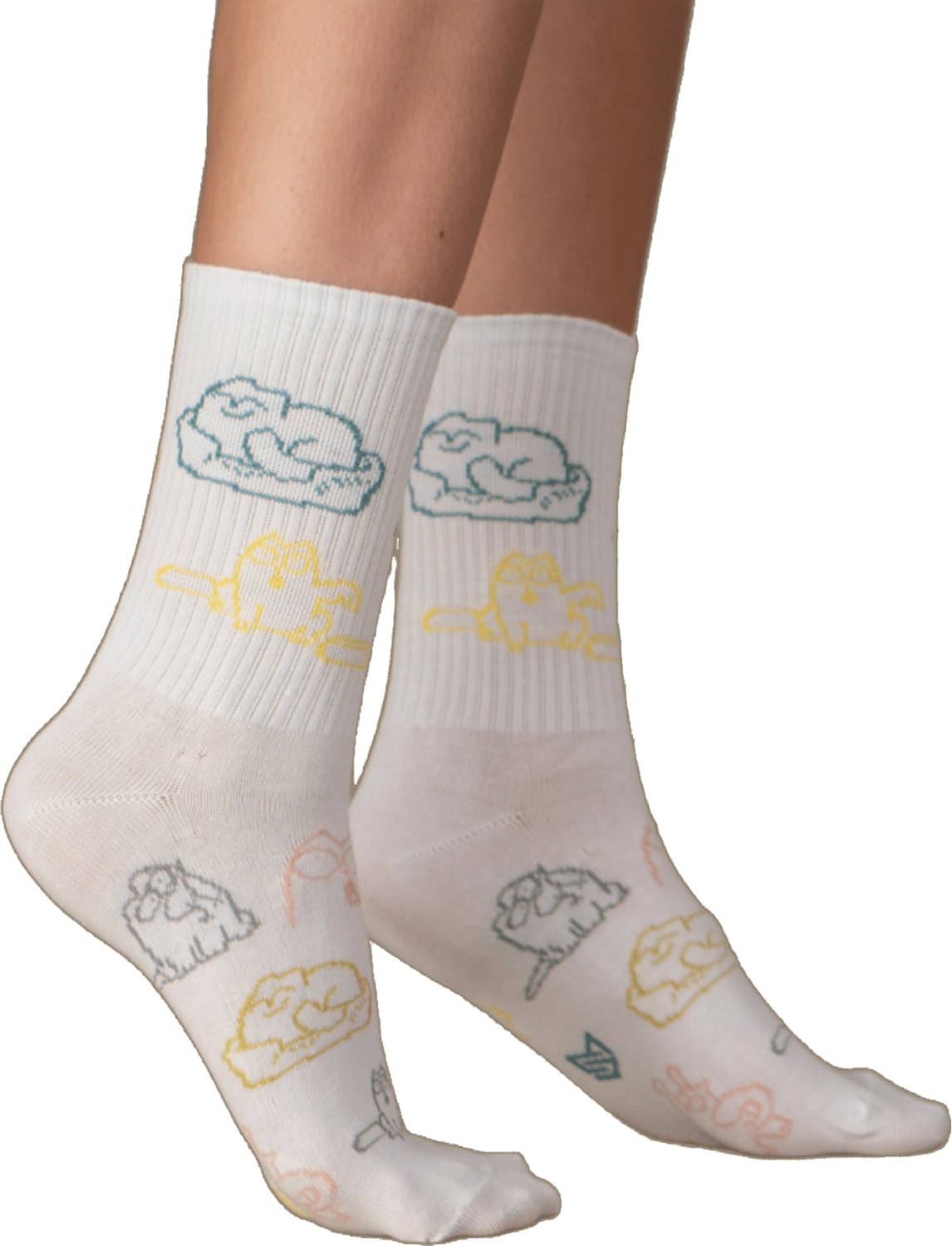 Шкарпетки MovementStandard Fancy Cats MS M0303S 42-45 молочні