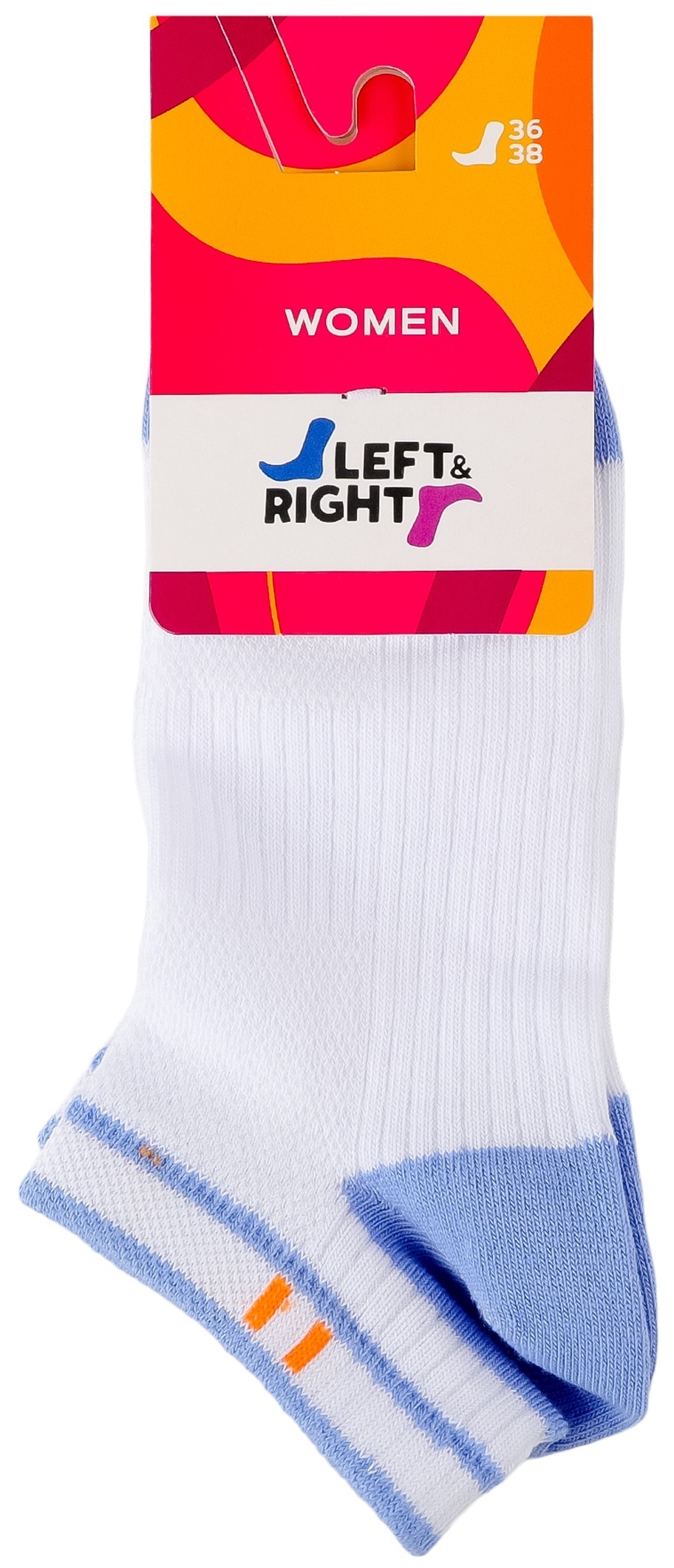 Шкарпетки короткі жіночі Left&Right L&R 120 36-38 білі/блакитні фото1