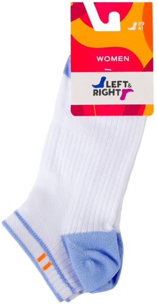 Шкарпетки короткі жіночі Left&amp;Right L&amp;R 120 39-41 білі/блакитні фото