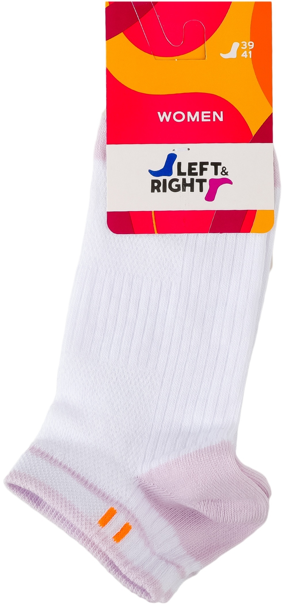 Шкарпетки короткі жіночі Left&Right L&R 120 39-41 білі/бузкові фото1