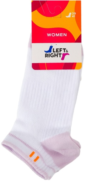 Шкарпетки короткі жіночі Left&Right L&R 120 39-41 білі/бузкові фото