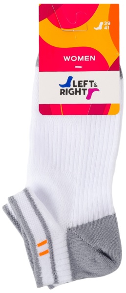 Шкарпетки короткі жіночі Left&amp;Right L&amp;R 120 39-41 білі/сірі фото