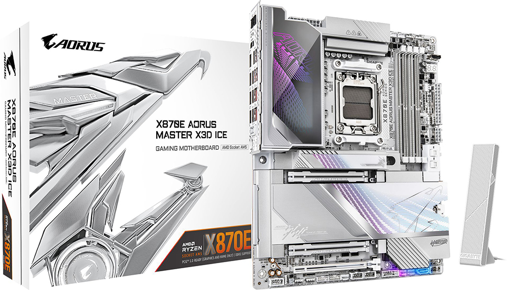 Материнская плата GIGABYTE X870E AORUS MASTER X3D ICE (X870E A MASTER X ICE) фото 1