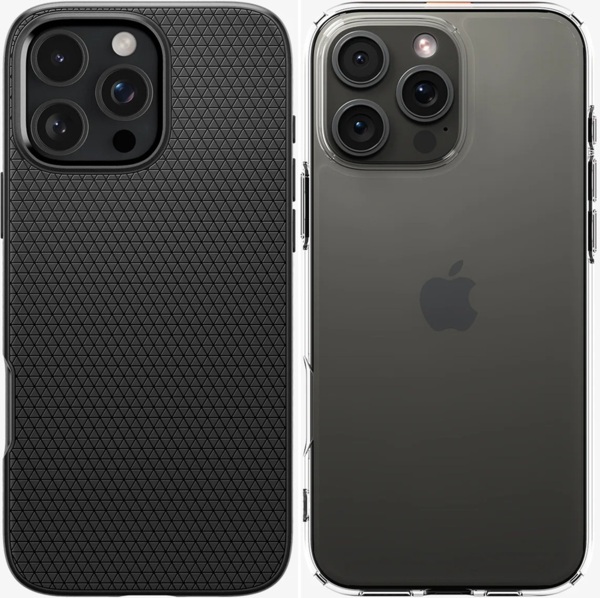 

Комплект Чехол Spigen для Apple iPhone 16 Pro Max Matte Black + Чехол Spigen iPhone 16 Pro Max Crystal Clear