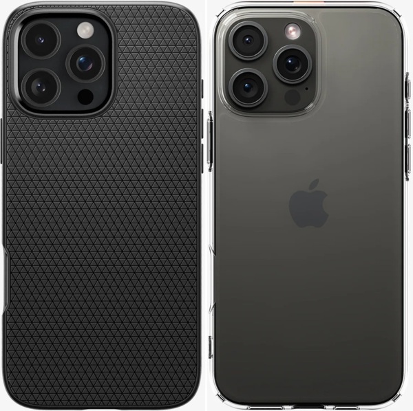

Комплект Чехол Spigen для Apple iPhone 16 Pro Matte Black + Чехол Spigen iPhone 16 Pro Crystal Clear