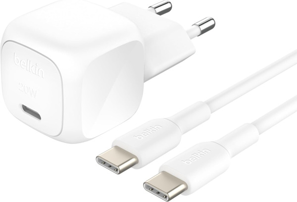

Зарядное устройство сетевое Belkin 20Вт USB-С PD PPS, кабель USB-С > USB-C, PVC 1м белый (WCA009KQ1MWH-B6)