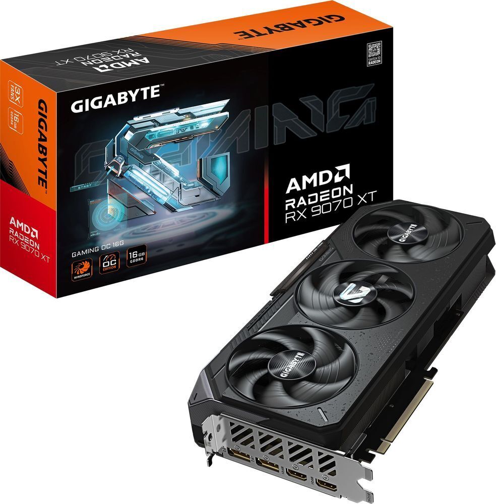 Видеокарта GIGABYTE PCIE16 RX9070XT 16GB GDDR6 (GV-R9070XTGAMING-16GD 1.0) фото1