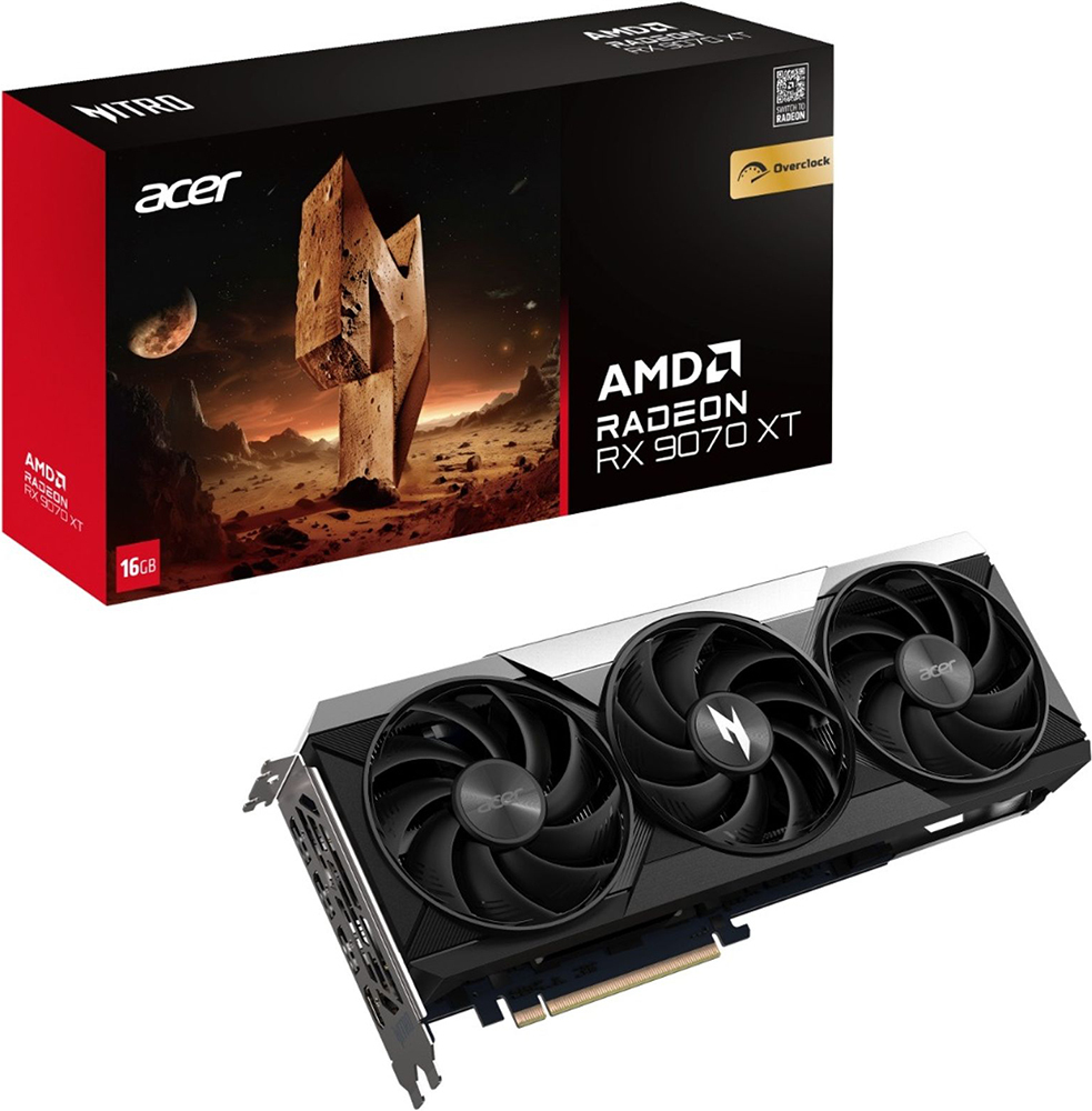 Відеокарта ACER PCI-Ex Radeon RX 9070 XT Nitro OC 16GB GDDR6 (DP.Z4DWW.P01)фото1