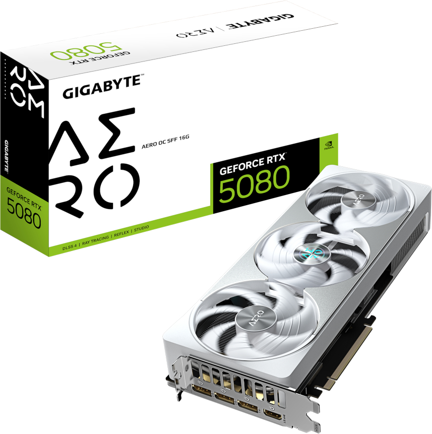 Видеокарта GIGABYTE PCIE16 RTX5080 16GB GDDR7 (GV-N5080AERO OC-16GD) фото1