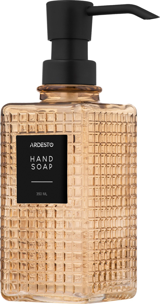Диспенсер для мыла ARDESTO Minimalism Empire, 350мл, содово-известковое стекло и пластик, янтарный (ARHB3177A)