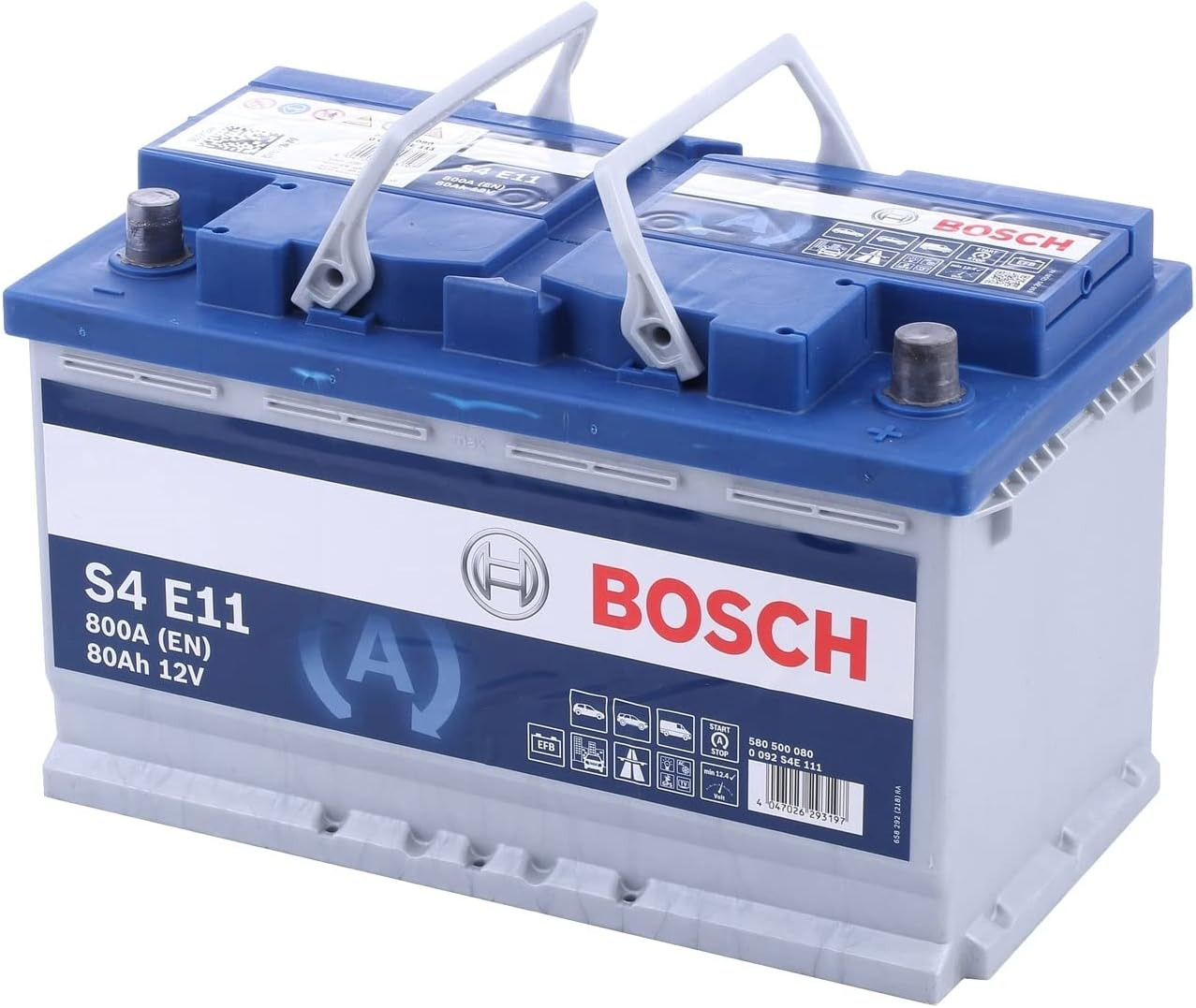 Аккумулятор Bosch S4 12 В 80 А·ч 800 А R+ (0 092 S4E 111) фото1