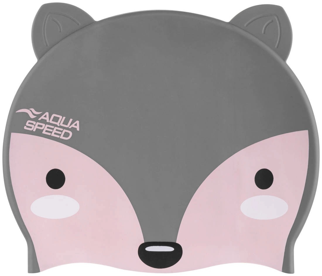 Шапочка для плавания Aqua Speed Zoo Fox лиса серый (115-26) (5908217698148)