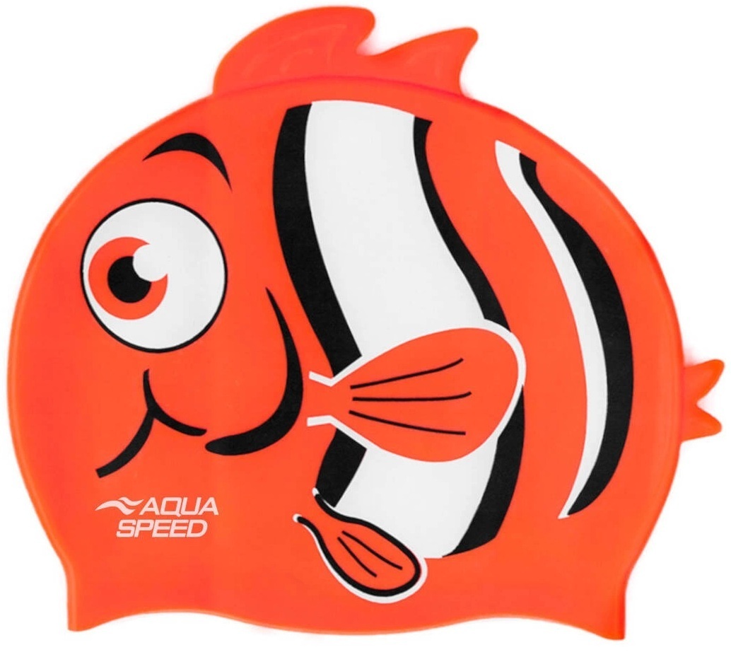 Шапочка для плавания Aqua Speed Zoo Nemo оранжевая рыбка (115-75-nemo) (5908217657589)