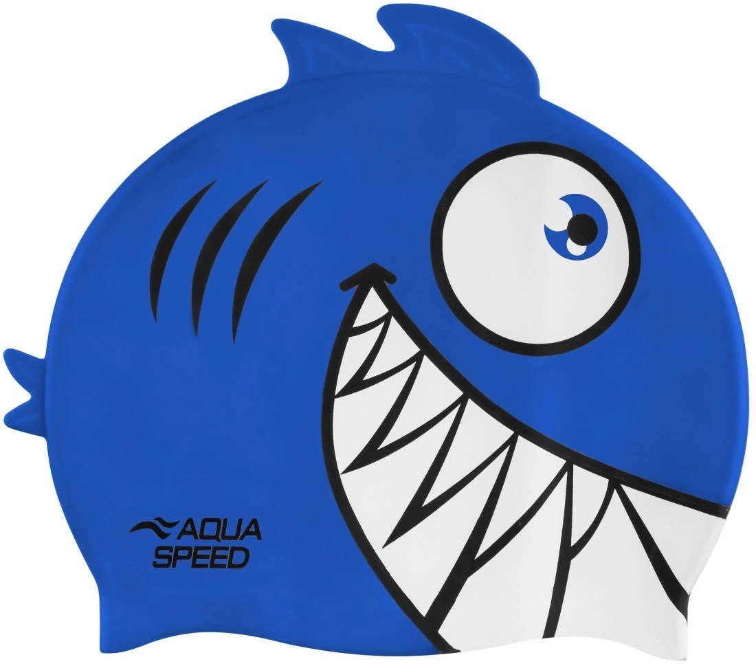Шапочка для плавання Aqua Speed Zoo Pirana синя піранья (246-01) (5908217696960)