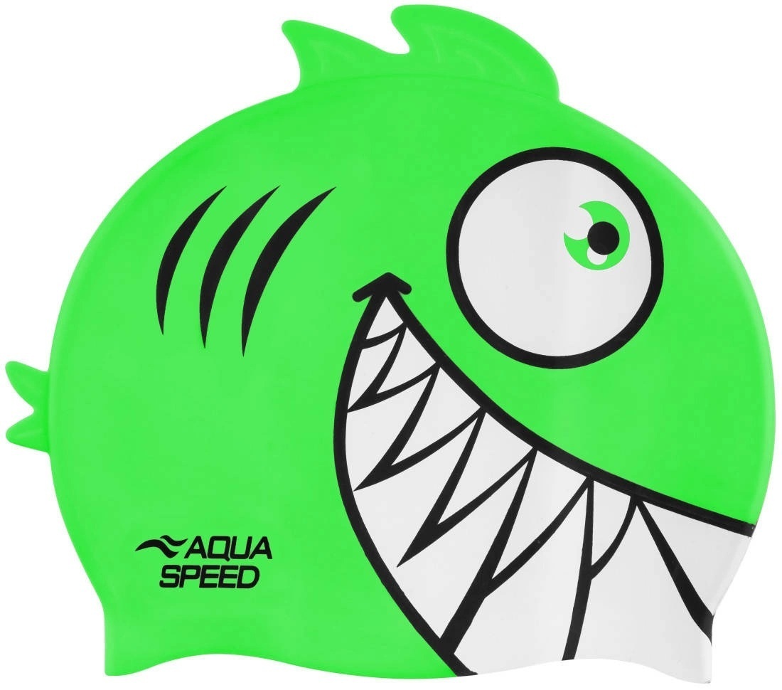 Шапочка для плавання Aqua Speed Zoo Pirana салатова піранья (246-11) (5908217696991)