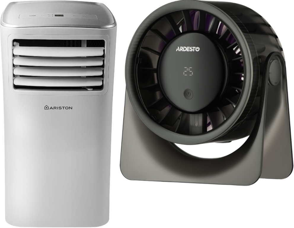 Комплект Мобильный кондиционер Ariston Mobis 8 3381430 + Вентилятор ARDESTO FT-M95B фото 1