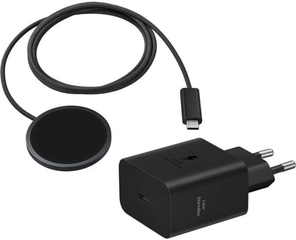 Зарядное устройство беспроводное Samsung 25Вт Magnetic Wireless, адаптер 45Вт USB-C серый темный (EP-P2900TBEGWW)