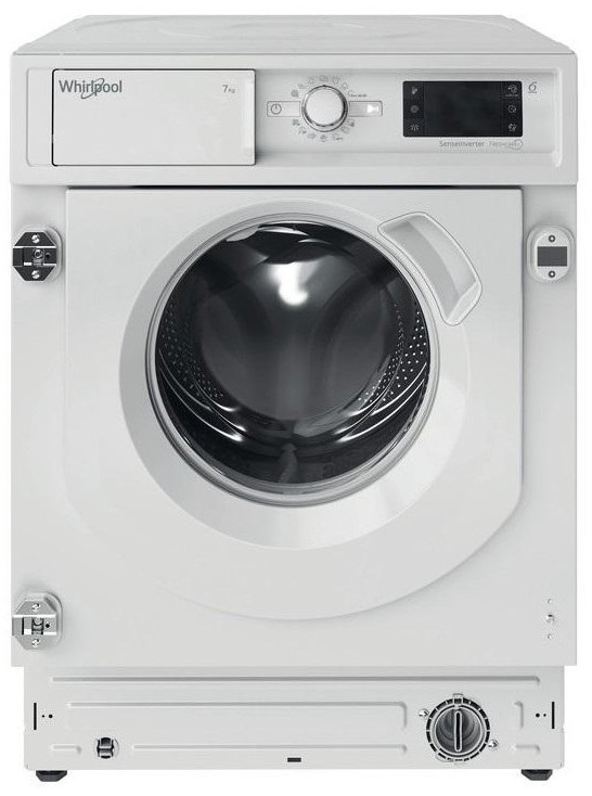Пральна машина Whirlpool вбудована фронтальна, 7кг, 1400, D, 60см, дисплей, пара, білийфото1