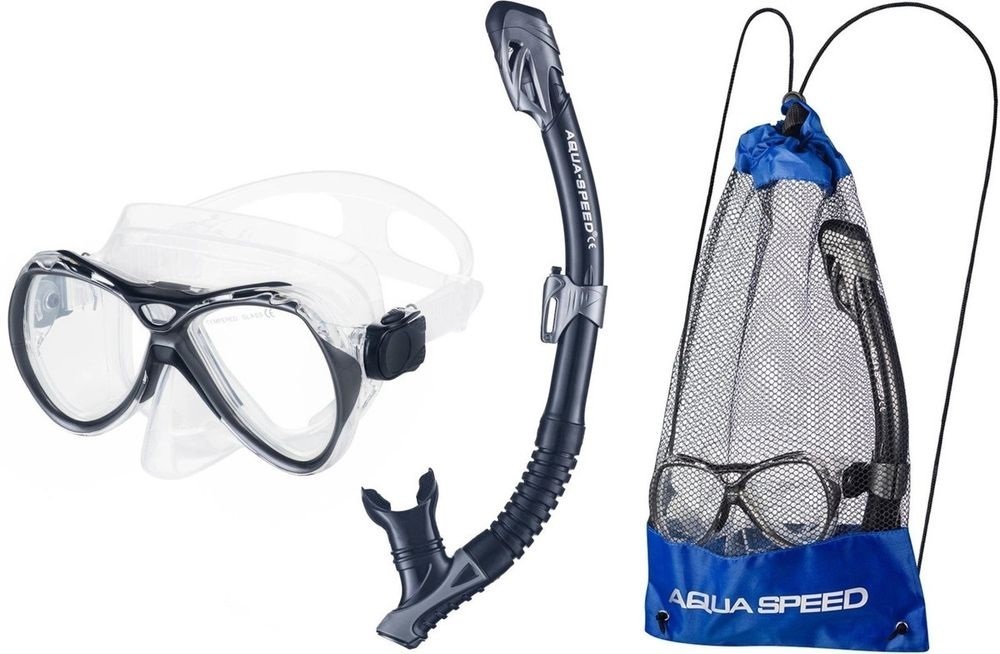 Набір для плавання Aqua Speed Manus + Borneo чорний (606-07) (5908217682383)фото1