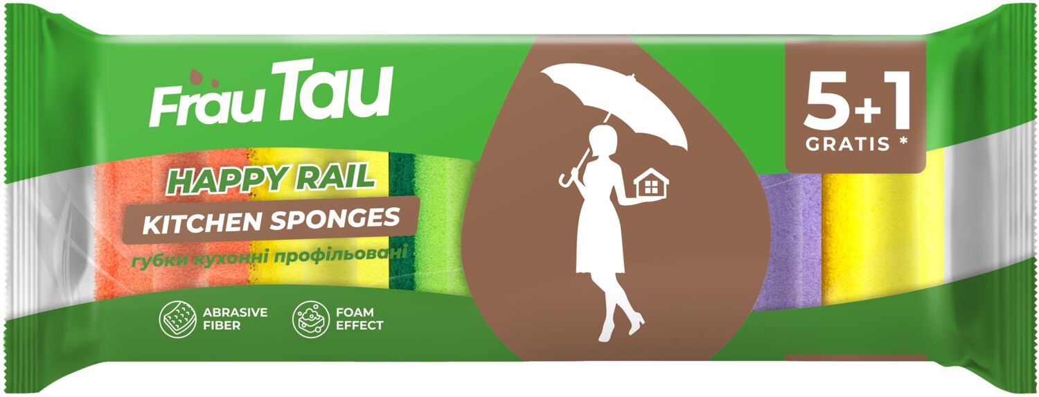 Губки кухонные Frau Tau HAPPY RAIL 6 шт