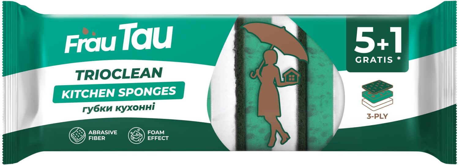 Губки кухонные Frau Tau TRIOCLEAN 6 шт
