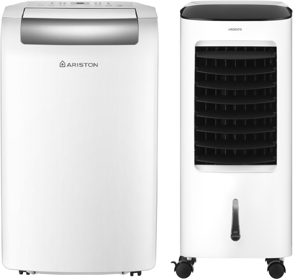 Комплект Мобільний кондиціонер Ariston Mobis Plus 10 3381428 + Вентилятор-охолоджувач ARDESTO ACO-B7фото1