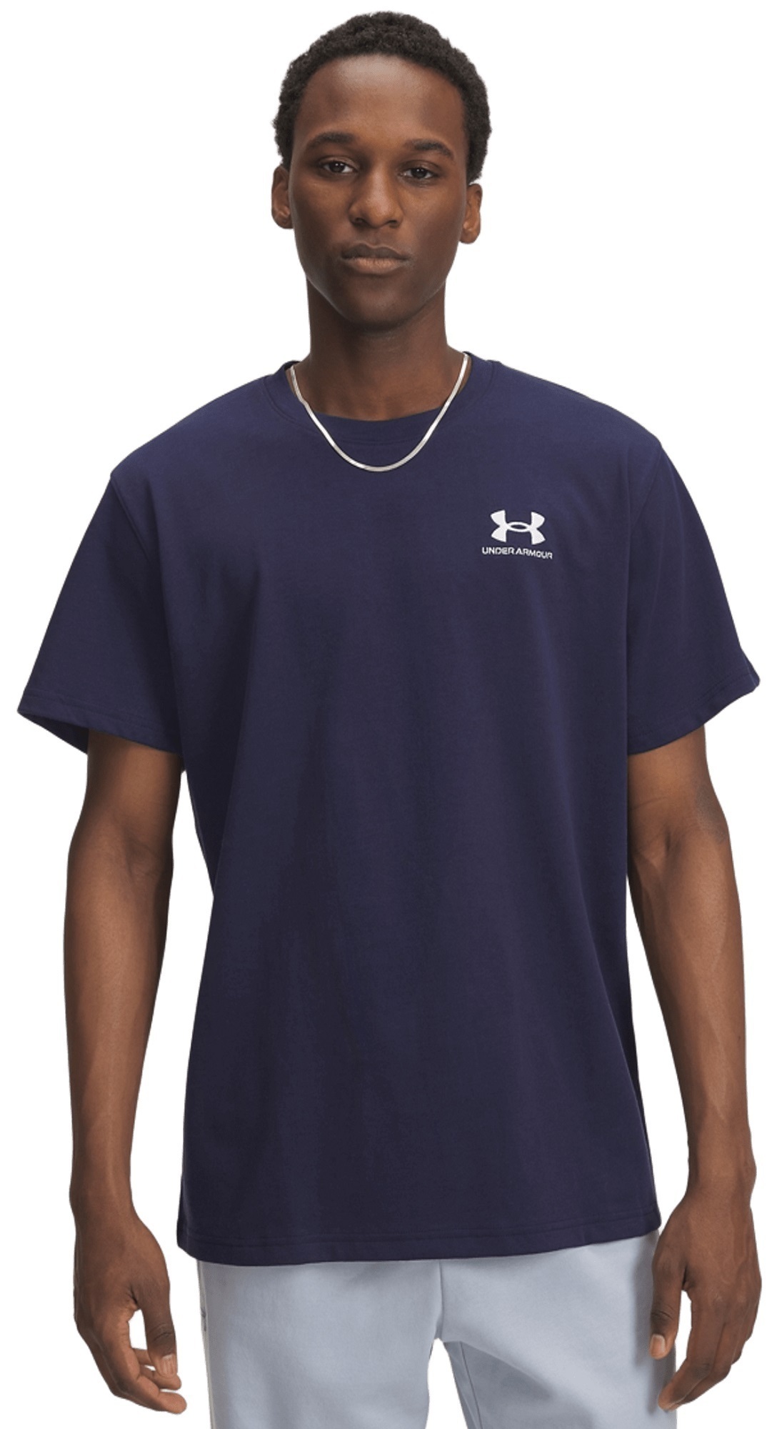 Футболка чоловіча Under Armour M logo emb heavyweight SS 1373997-411 M Синяфото1
