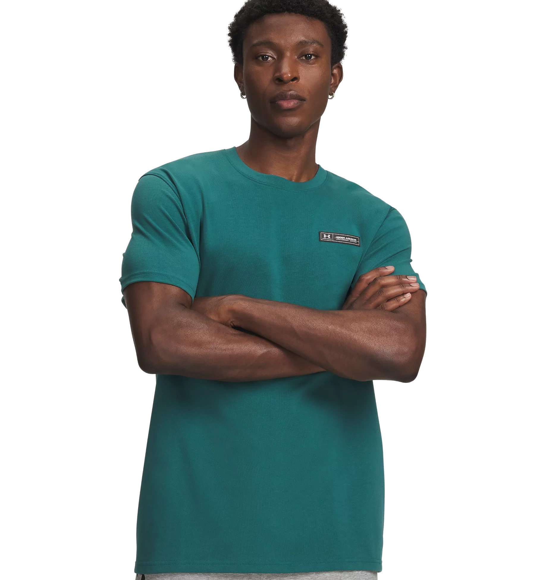 Футболка чоловіча Under Armour HW armour label SS 1382831-338 L Зеленафото1