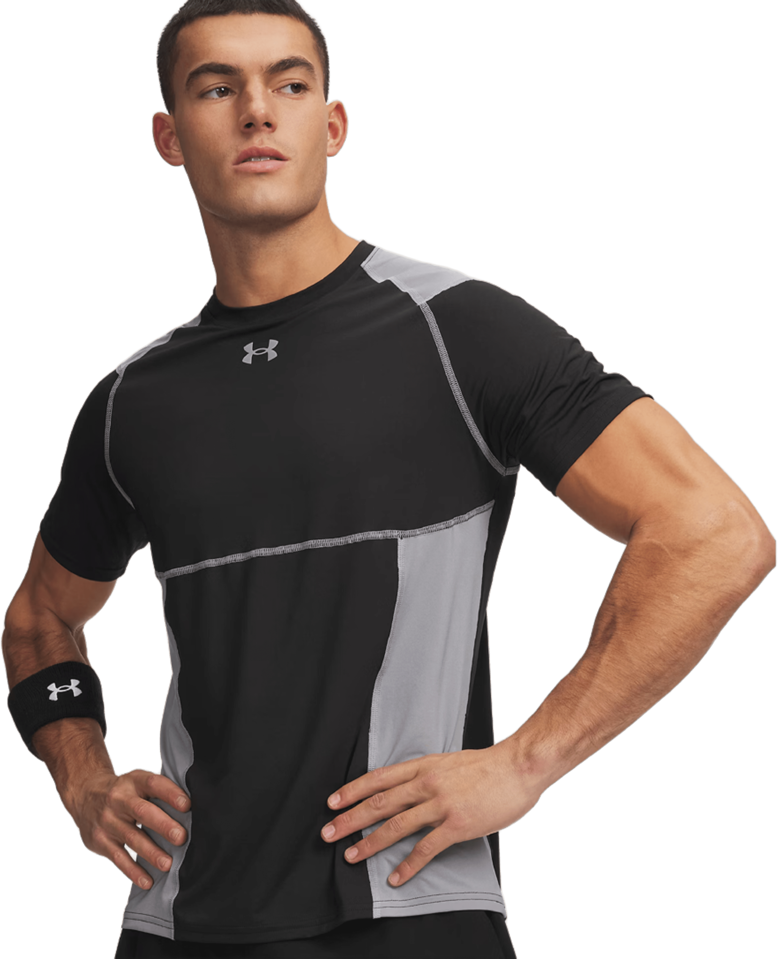 Футболка чоловіча Under Armour HG Elite Fitted SS 6015379-008 M Чорнафото1