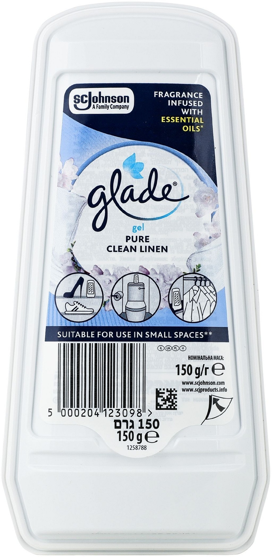 Освіжувач повітря Гель Glade A-frame Свіжість білизни 150 г фото1