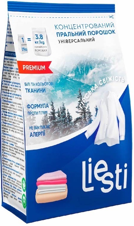 Концентрированный стиральный порошок Liesti Premium универсальный Горная свежесть 1 кг фото1