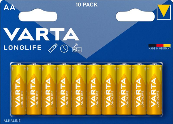 Батарейка Varta Longlife щелочная AA блистер 10 шт (04106101761)