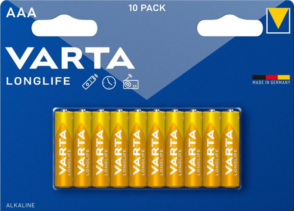Батарейка Varta Longlife щелочная AAA блистер 10 шт (04103101761)
