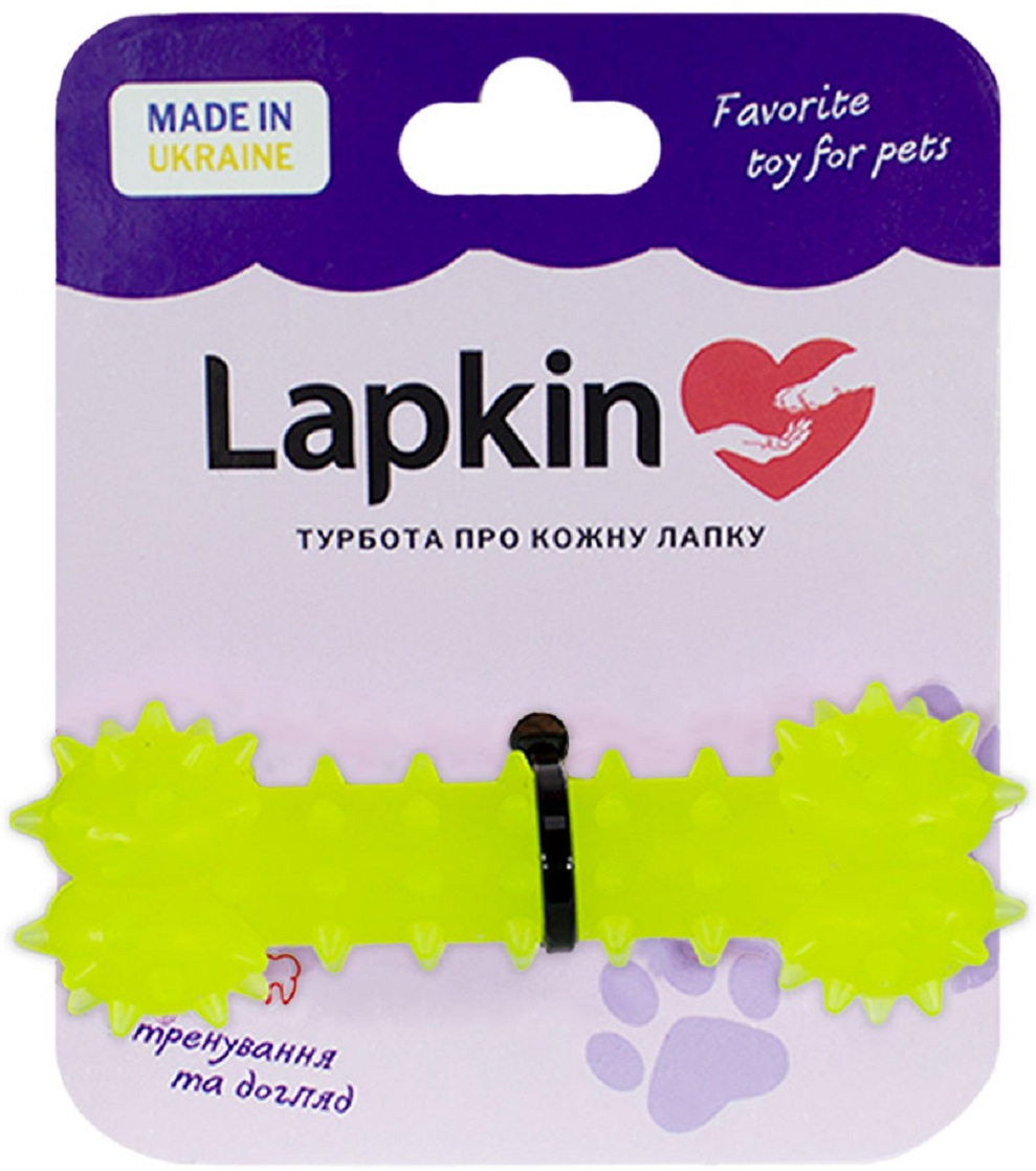 Игрушка для собак Lapkin кость 8 см, желтый фото1