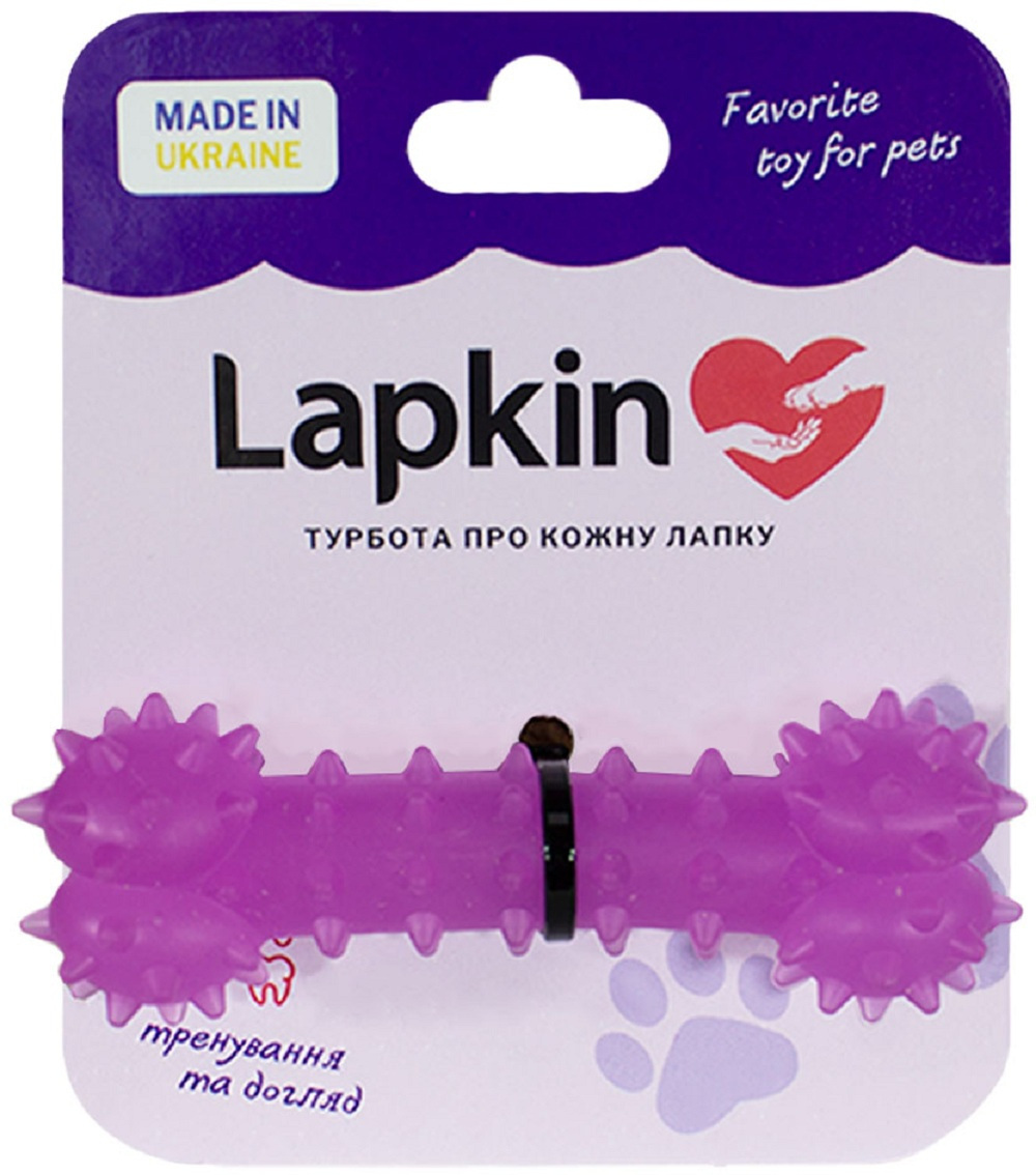 Игрушка для собак Lapkin кость 8 см, фиолетовый фото1