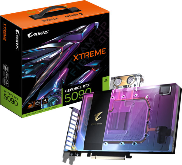 Видеокарта GIGABYTE GeForce RTX 5090 32GB GDDR7 AORUS XTREME WATERFORCE (GV-N5090AORUSX_WB-32GD)