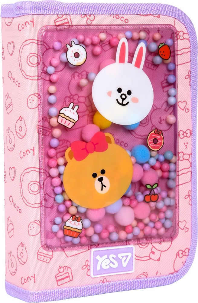 Пенал твердый Yes одинарный с клапаном Line Friends Always Together HP-03 (533731)