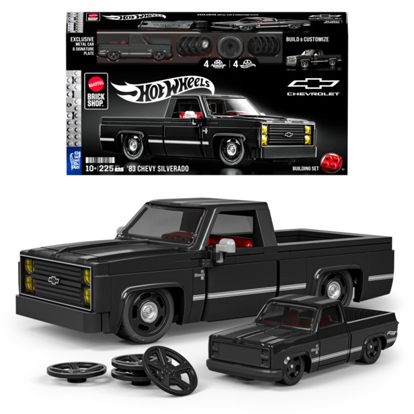 Коллекционная машинка-конструктор Chevy '83 Silverado серии Speed ​​Mattel Brick Shop (JKG42)