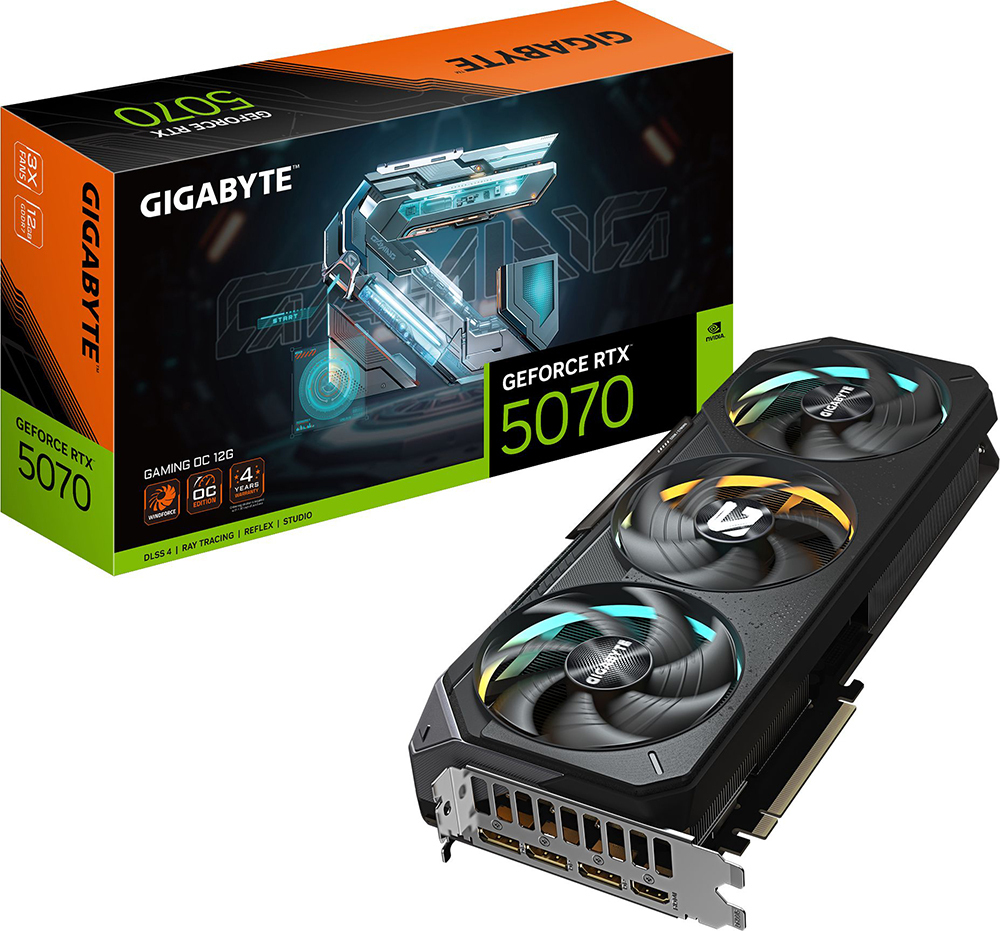 Видеокарта GIGABYTE GeForce RTX 5070 GAMING OC 12GB GDDR7 (GV-N5070GAMING OC-12GD) фото1