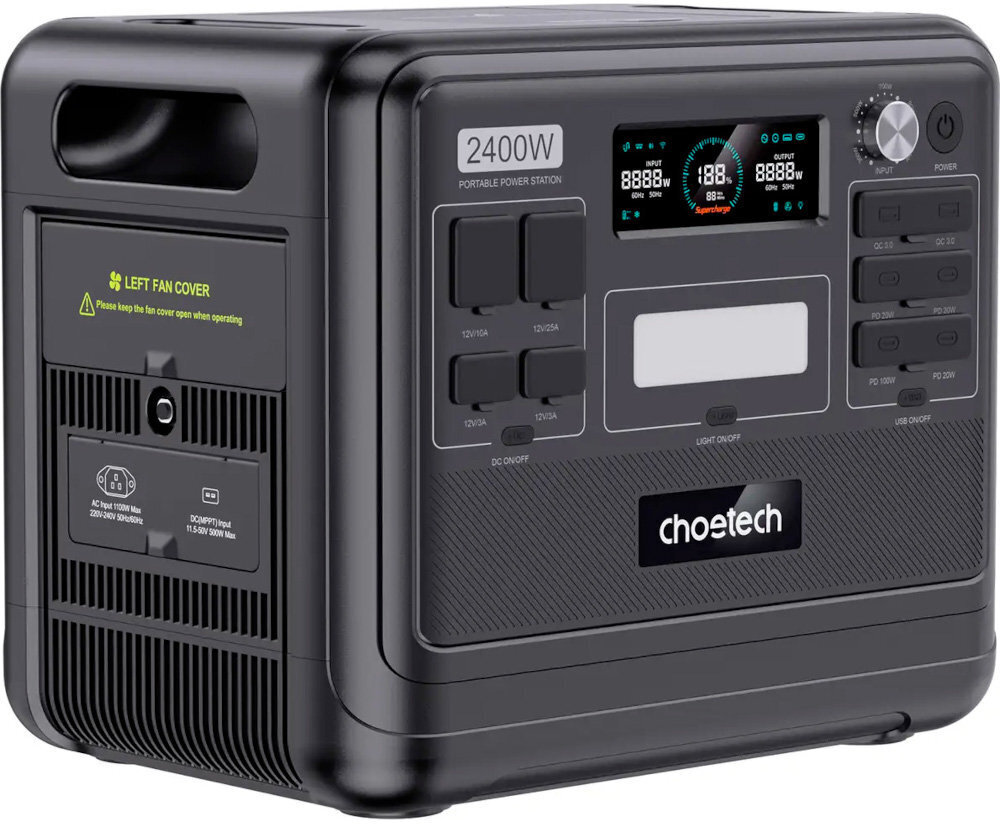 Мобільна зарядна станція Choetech 2400Wh Bidirecti PS Wifi (BS008) фото1