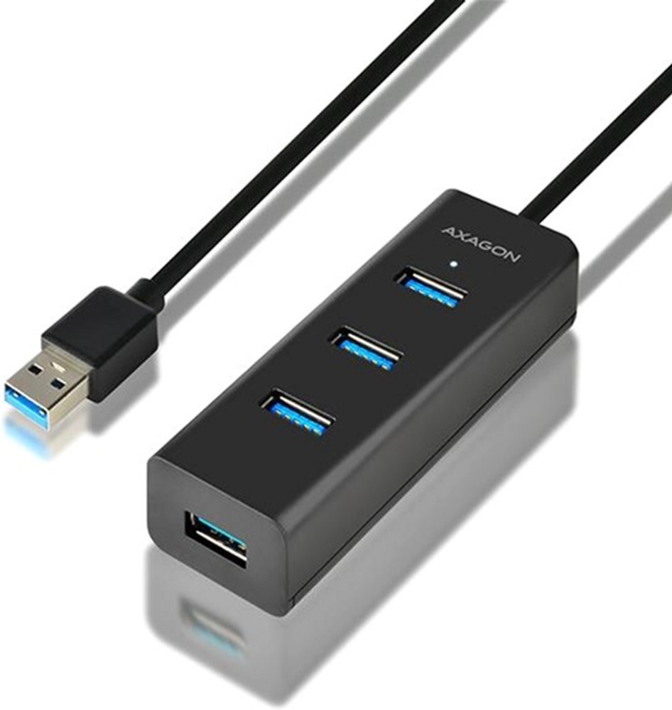 Хаб AXAGON HUE-S2BL USB3.0 CHARGING hub, 1.2м кабель, MicroUSB фото1