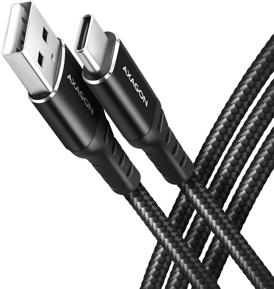 Кабель USB-C TO USB2.0 1.5M BLACK BUCM-AM15AB AXAGON фото1