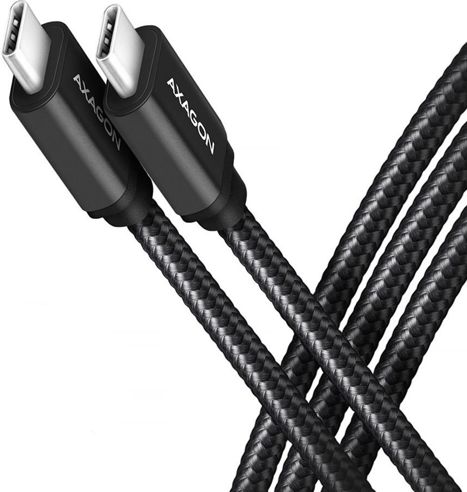 Кабель AXAGON BUCM3-CM10AB USB-C-USB-C 3.2 Gen 1, 1m, PD 60W, 3A, фото1