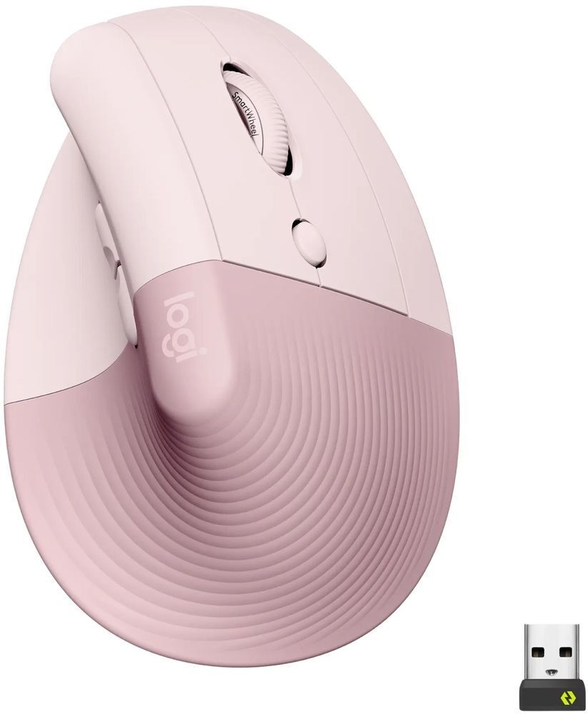 Мышь Logitech Lift Bluetooth Vertical Ergonomic Mouse, ROSE/DARK ROSE фото1