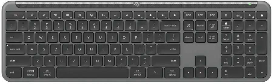 Клавиатура Logitech Signature Slim Wireless Keyboard K950, GRAPHITE, 2.4GHZ/BT, GRAPHITE фото1
