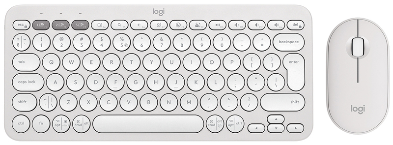 Комплект Logitech Pebble 2 Combo, TONAL WHITE, 2.4GHZ/BT, GRAPHITE фото1